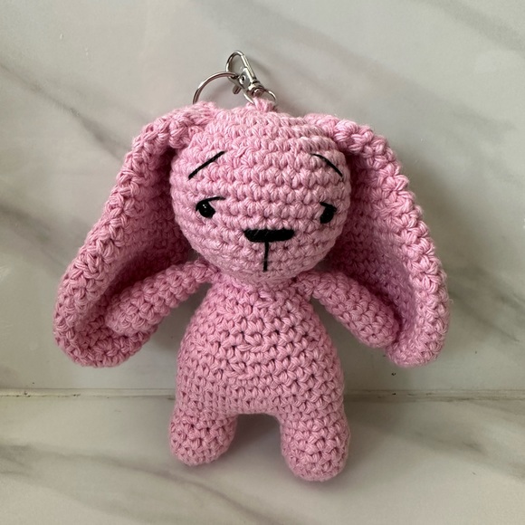 Easter stuffer Bunny Keychain Stuffed animal Handmade New - Picture 2 of 5